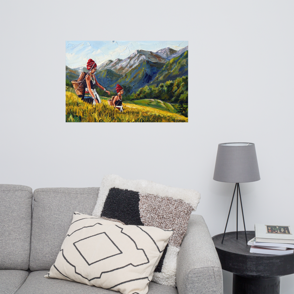Karenni Mountain Life Poster, Karenni art Poster